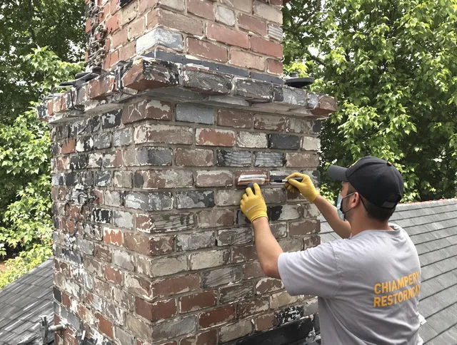 In-progress chimney restoration by Kissimmee Chimney Sweep in Kissimmee, FL