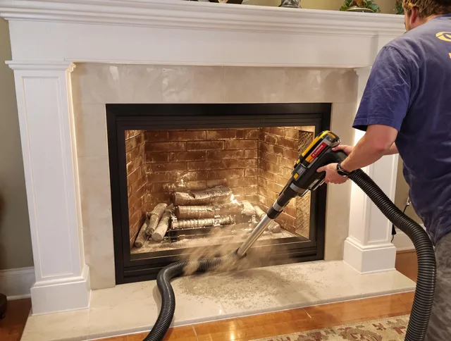 Fireplace cleaning performed by Kissimmee Chimney Sweep in Kissimmee, FL