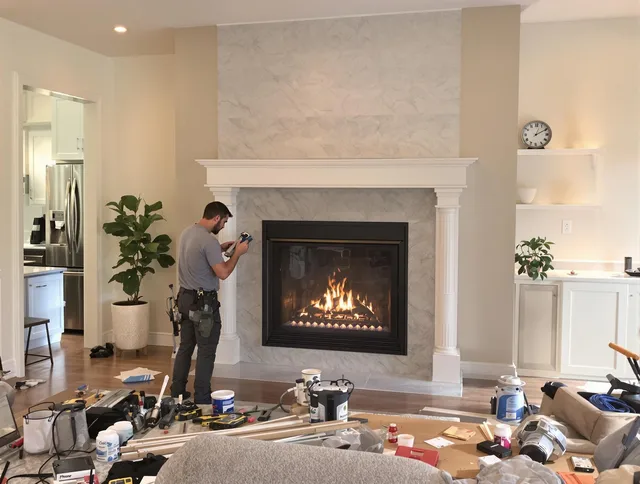 Newly installed fireplace by Kissimmee Chimney Sweep in Kissimmee, FL